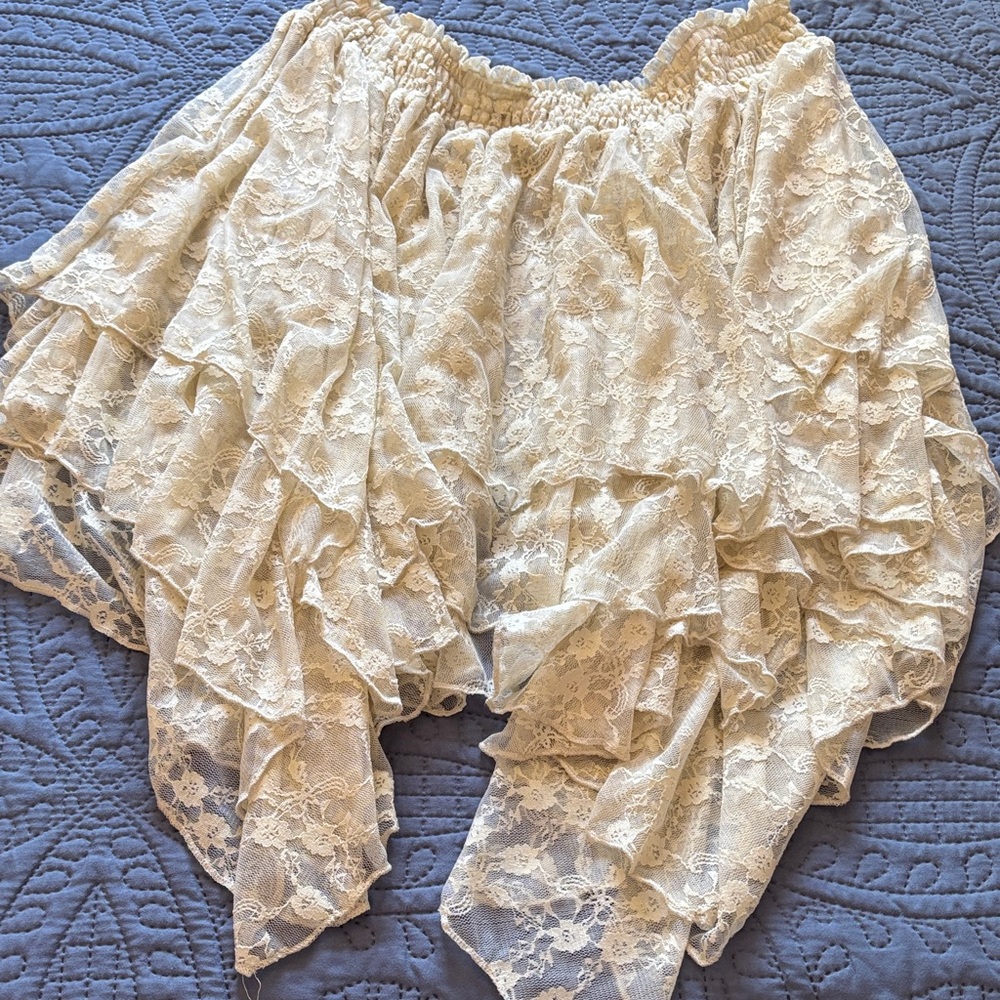Free People Ivory Lace Skirt